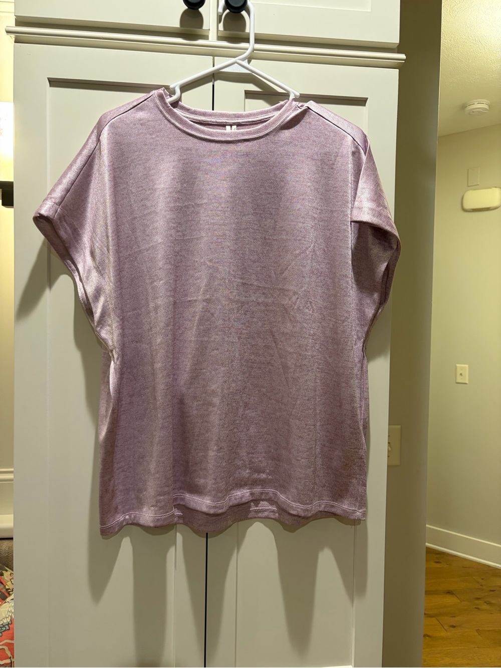 Anthropologie Shimmery Lilac Short-Sleeve Tee